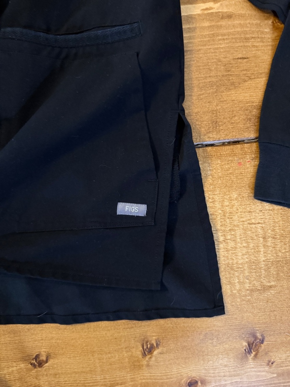 Figs Black Zip-Front Scrub Jacket - Picture 3 of 4